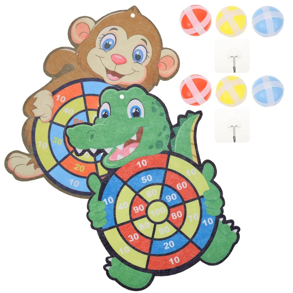 Kids Dart Board Game Sticky Balls Indoor Cartoon T22724