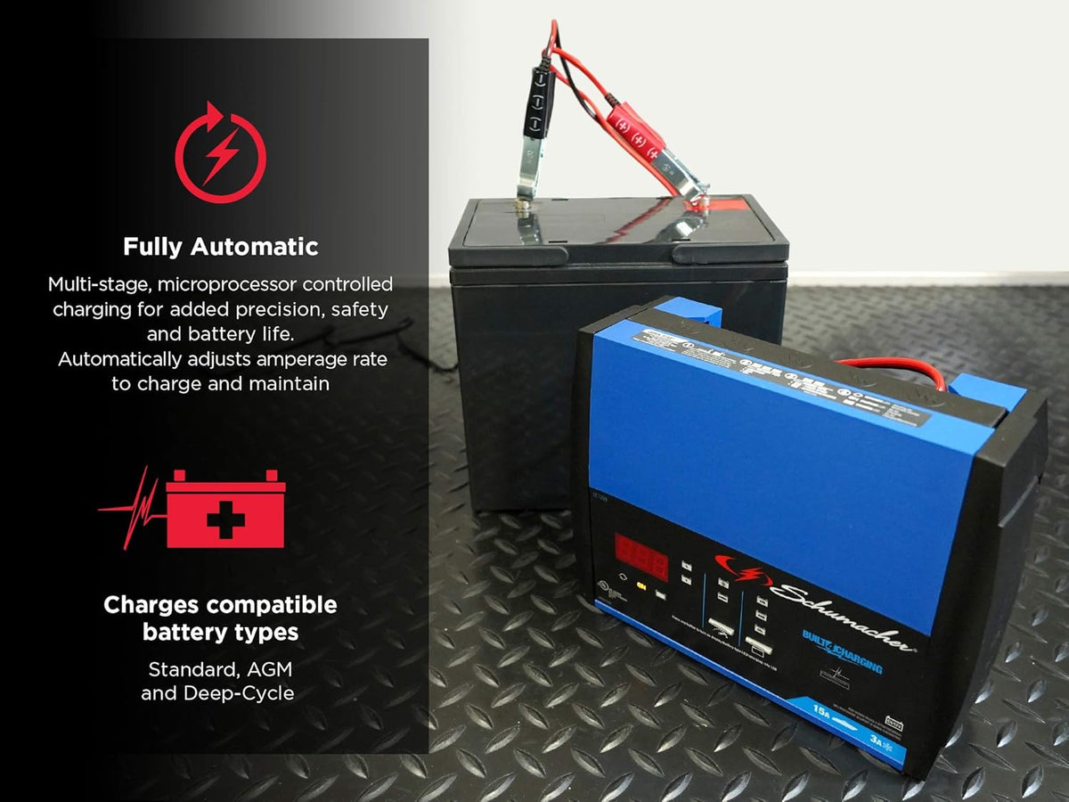 Fully Automatic 15 Amp 3 Amp 6V 12V Battery Charger Maintainer and Auto Desulfator P238834