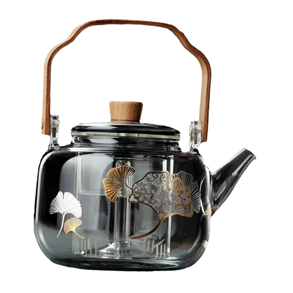 Glass Teapot Stovetop Safe 1000ml Hand Crafted Tea Kettle N806