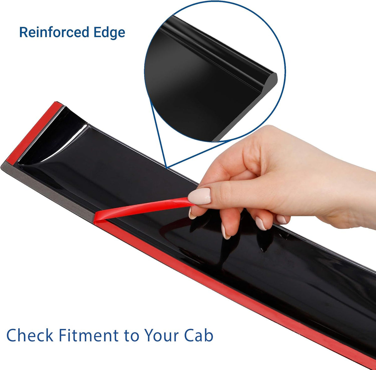 Rain Guards for Chevrolet Silverado GMC Sierra 2500HD Crew Cab, Tape-on Window Deflectors, 4pcs Q57796
