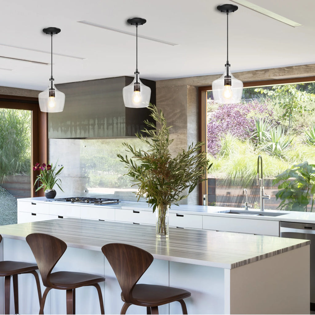 3-Pack Bronze Pendant Lighting with Glass Shade L194084
