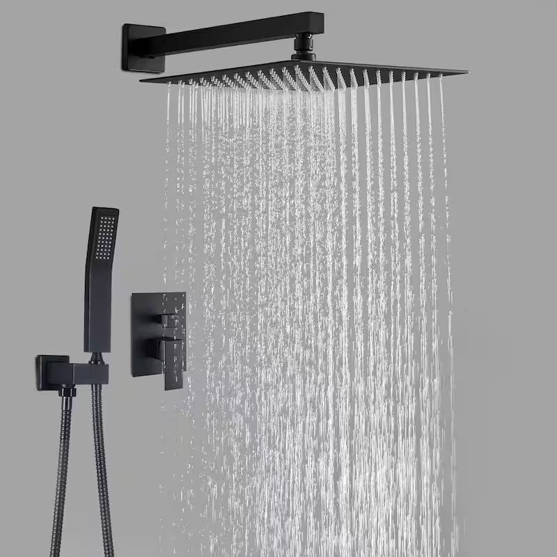 Black 12 in. Shower Faucet Head with Handheld L9203