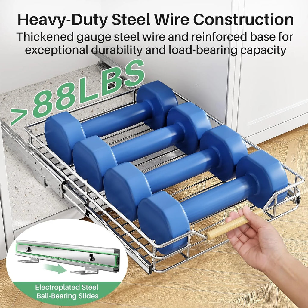 Heavy Duty Slide out Drawers for Kitchen Cabinet Organizer (15W X 21D) K316854