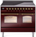 40 Induction Range with Electric Oven in Burgundy with Brass Trim V793815