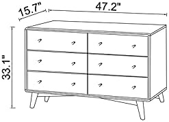 White 6-Drawer Solid Wood Dresser U203633