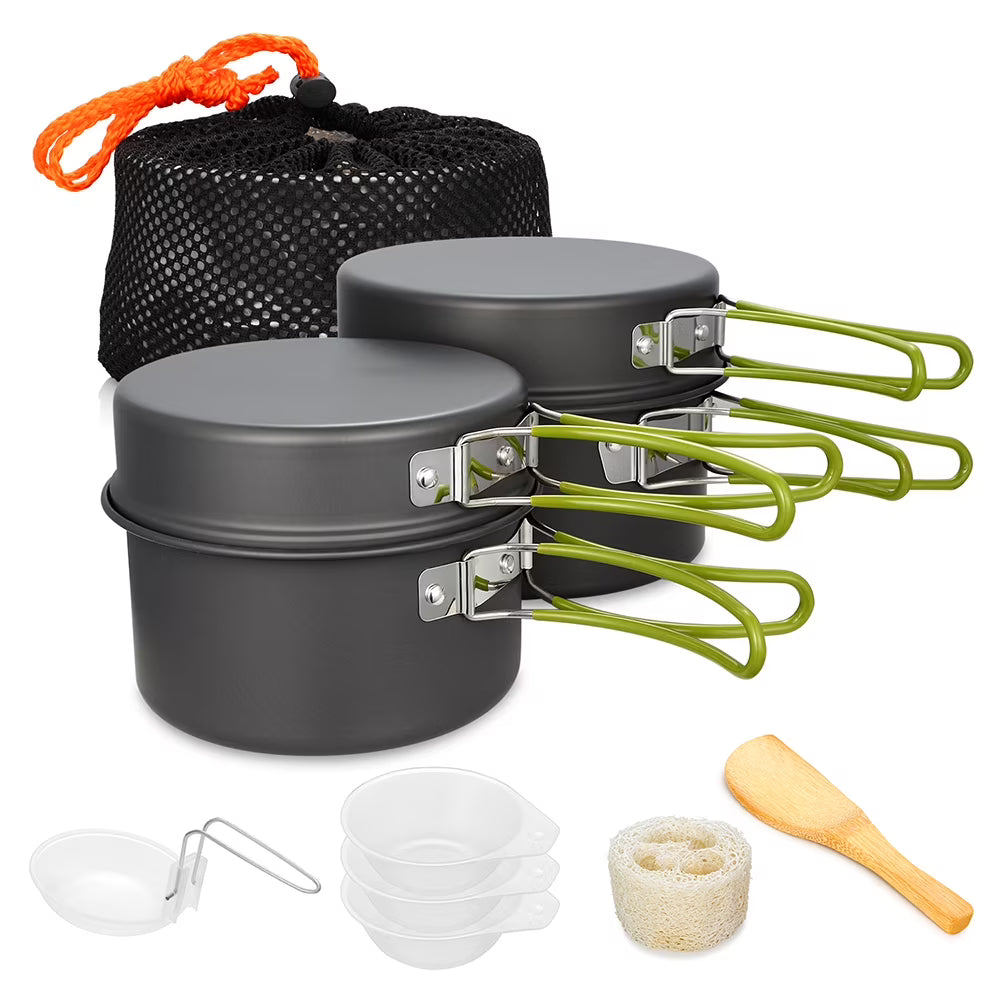 Camping Cookware Set Non-Stick Lightweight with Storage Bag U293