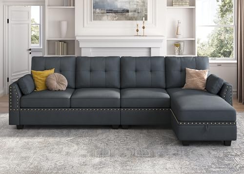 Bluish Grey Reversible Sectional Sofa F9139