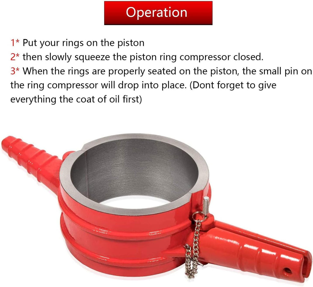 Piston Ring Compressor Tool with 5.4 bore, Anti-Polishing Ring Adapter (4 PCS) N665769