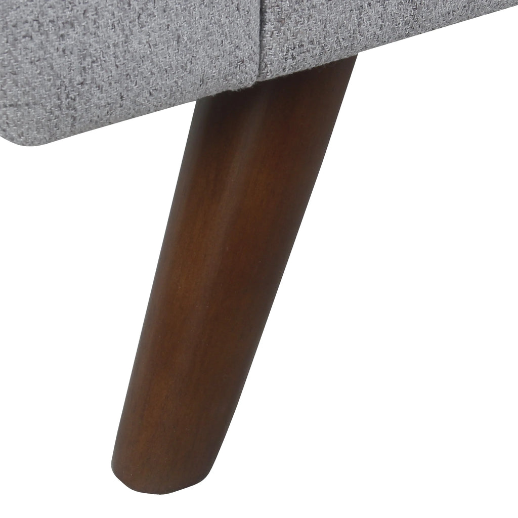 Gray Woven Storage Bench with Wood Legs S79245