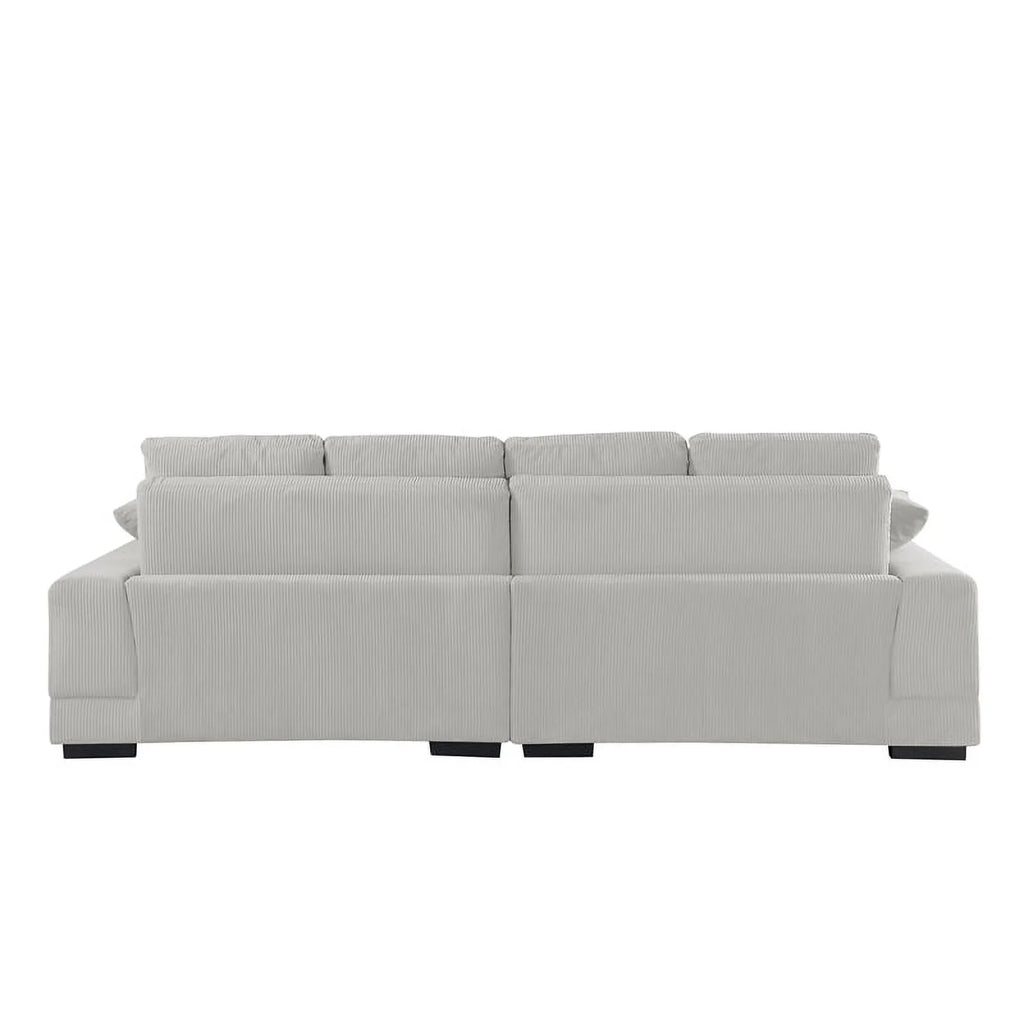 Cream Corduroy Convertible Sofa R4167