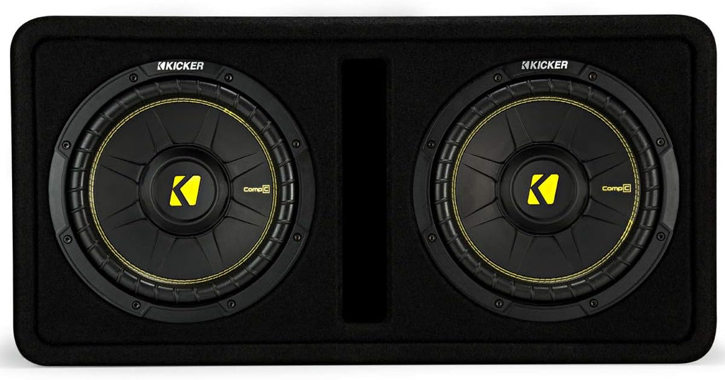 Dual 10" CompC Ported Sub Box Enclosure with 800 Watt Amplifier and Amp Install Kit V545
