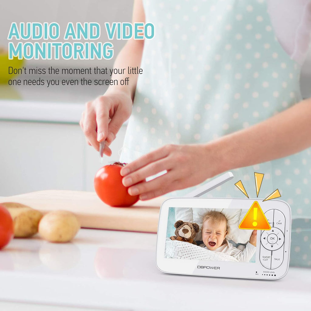 1080P 5 HD Display Video Baby Monitor with Camera and Audio, Night Vision, Two-Way Audio O283500