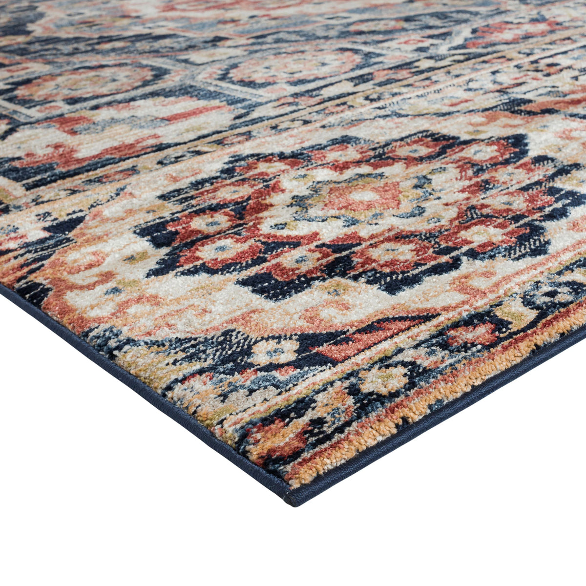 Navy Rust Medallion Area Rug 9' x 12' U5931