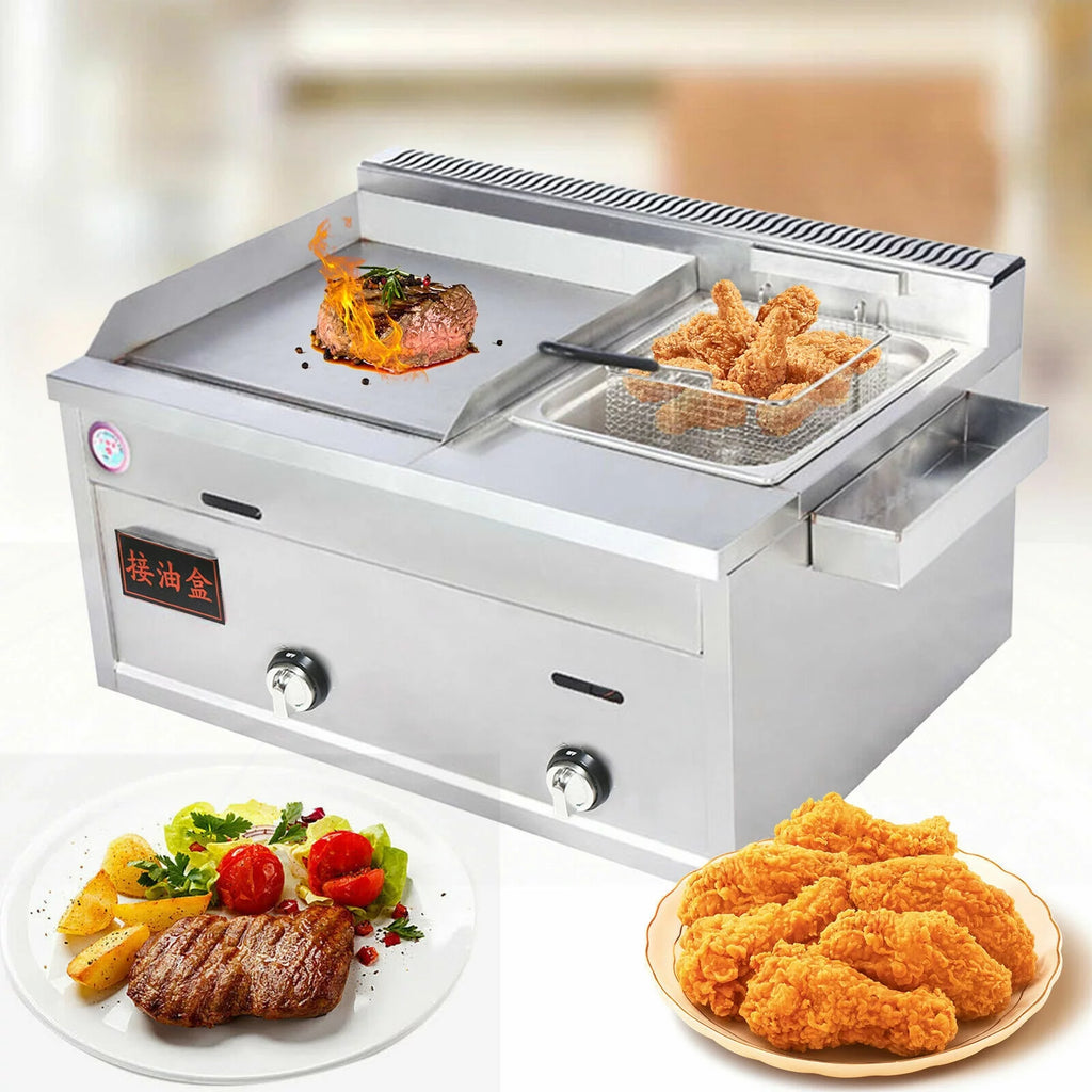 Propane Gas Deep Fryer and Tabletop Griddle 2 Burner T681804