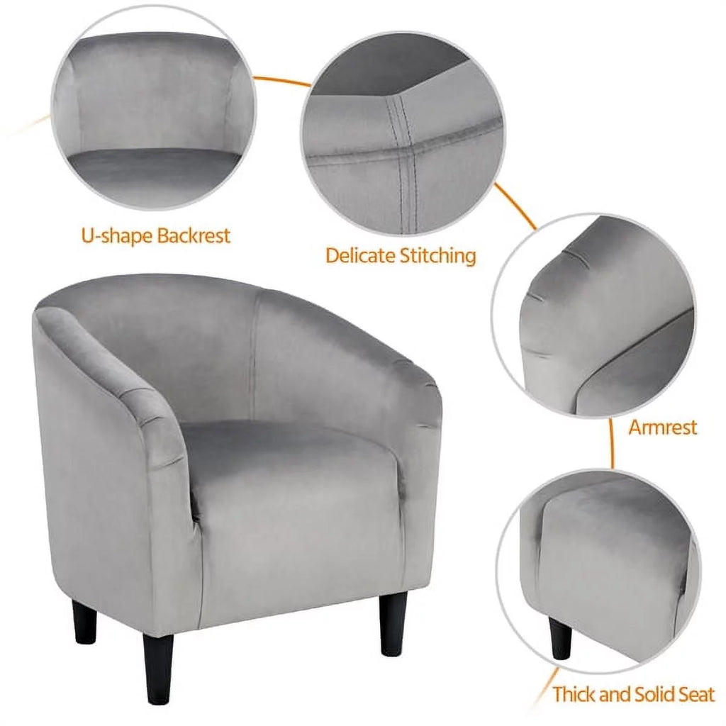 Yellow Upholstered Velvet Accent Chair W891472