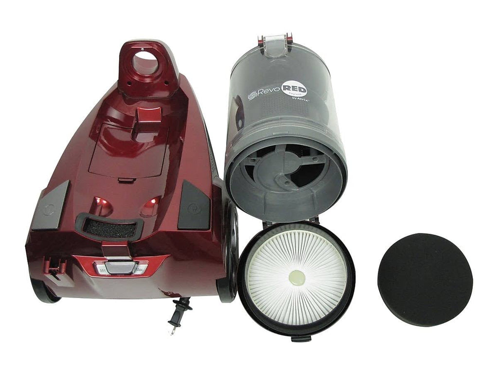 Red Bagless HEPA Canister Vacuum Q766