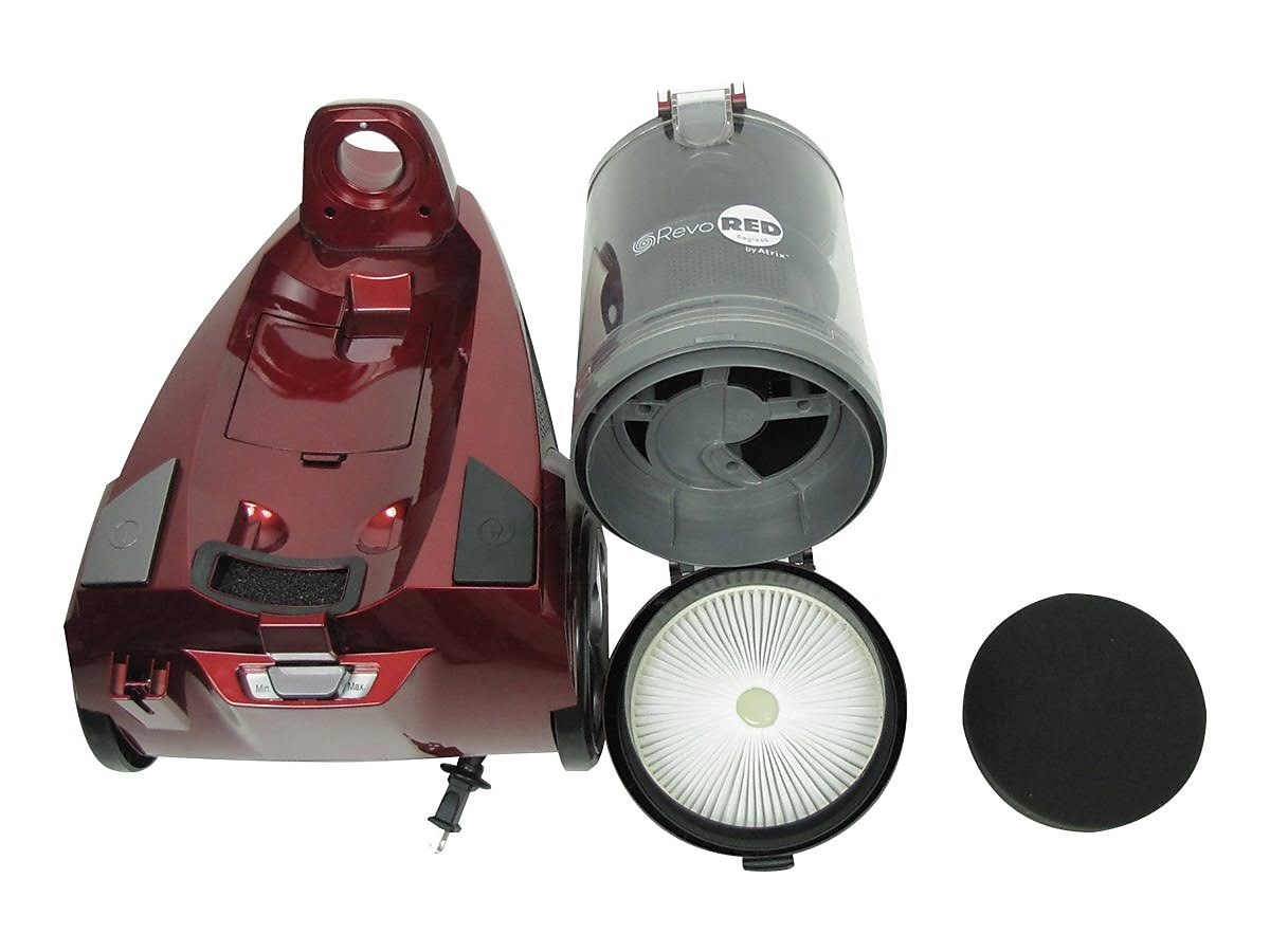 Red Bagless HEPA Canister Vacuum Q766