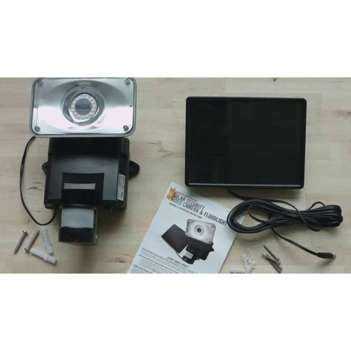 Solar Powered Security Video Camera Floodlight J901360