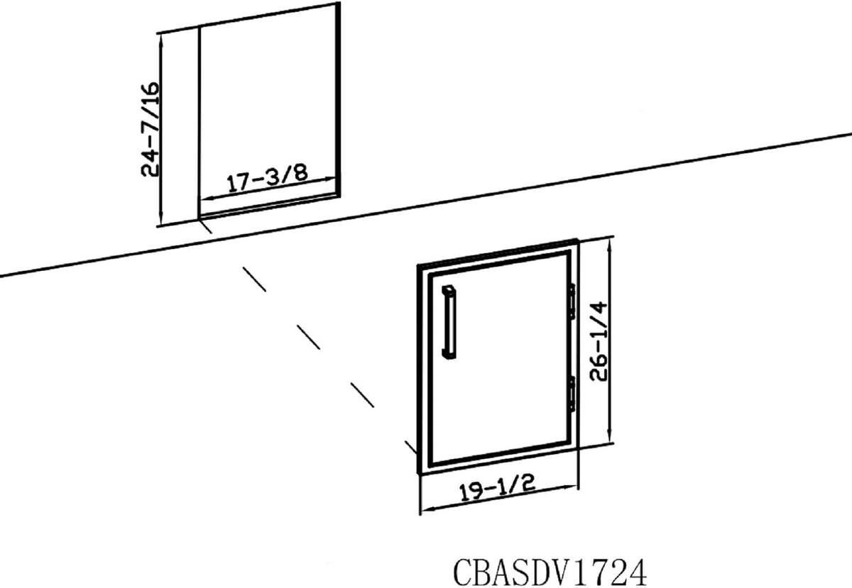 17 x 24 Inch 304 Stainless Steel Outdoor Kitchen BBQ Access Door N873