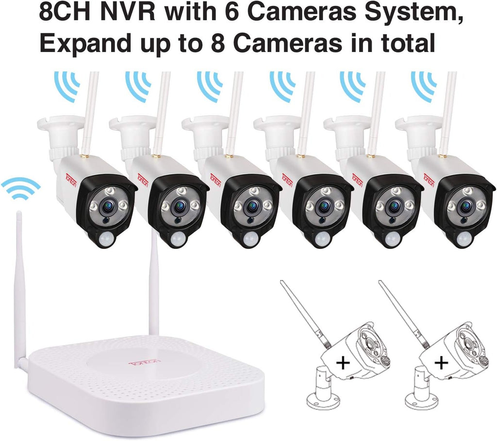 8CH NVR 6PCS 3MP Outdoor Bullet Cameras Security Camera System S292