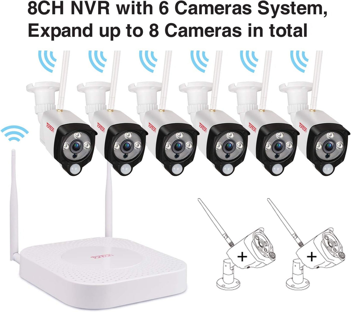 8CH NVR 6PCS 3MP Outdoor Bullet Cameras Security Camera System S292