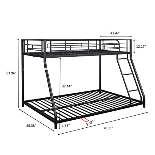 Metal Twin Over Full Bunk Bed with Trundle and Two-Side Ladders M688040