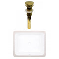 White Rectangle Undermount Sink Set A398