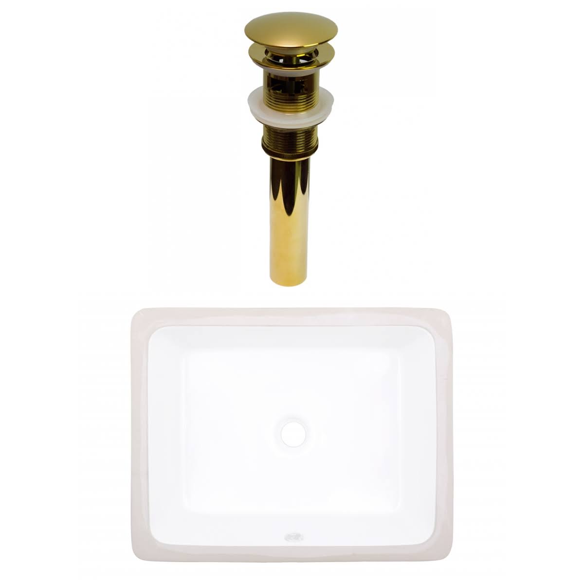 White Rectangle Undermount Sink Set A398
