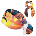 Cotton Scrub Caps with Buttons and Sweatband D571