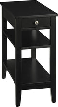 Black 1 Drawer End Table with Shelves P37795