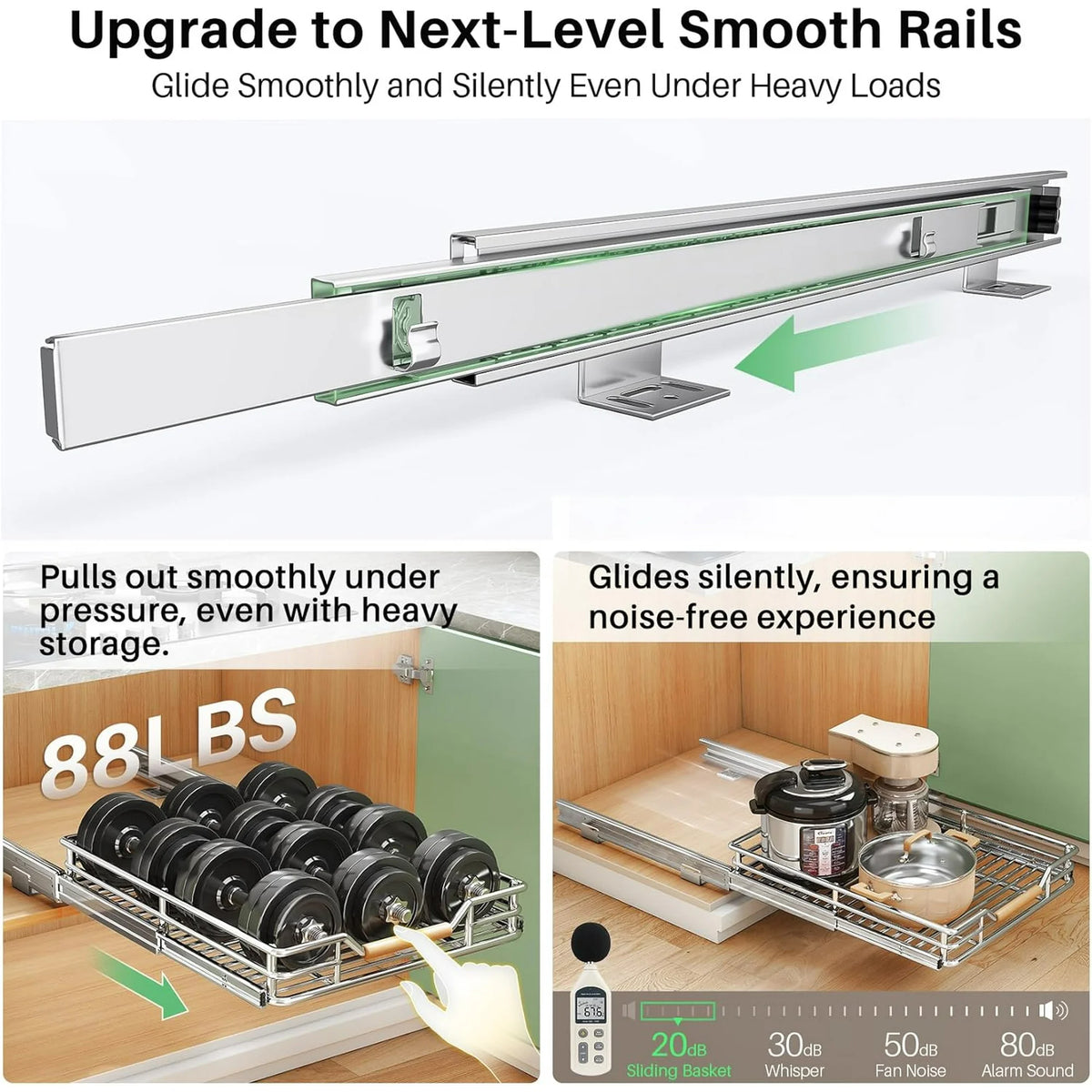 Heavy Duty Slide out Drawers for Kitchen Cabinet Organizer (15W X 21D) K316854