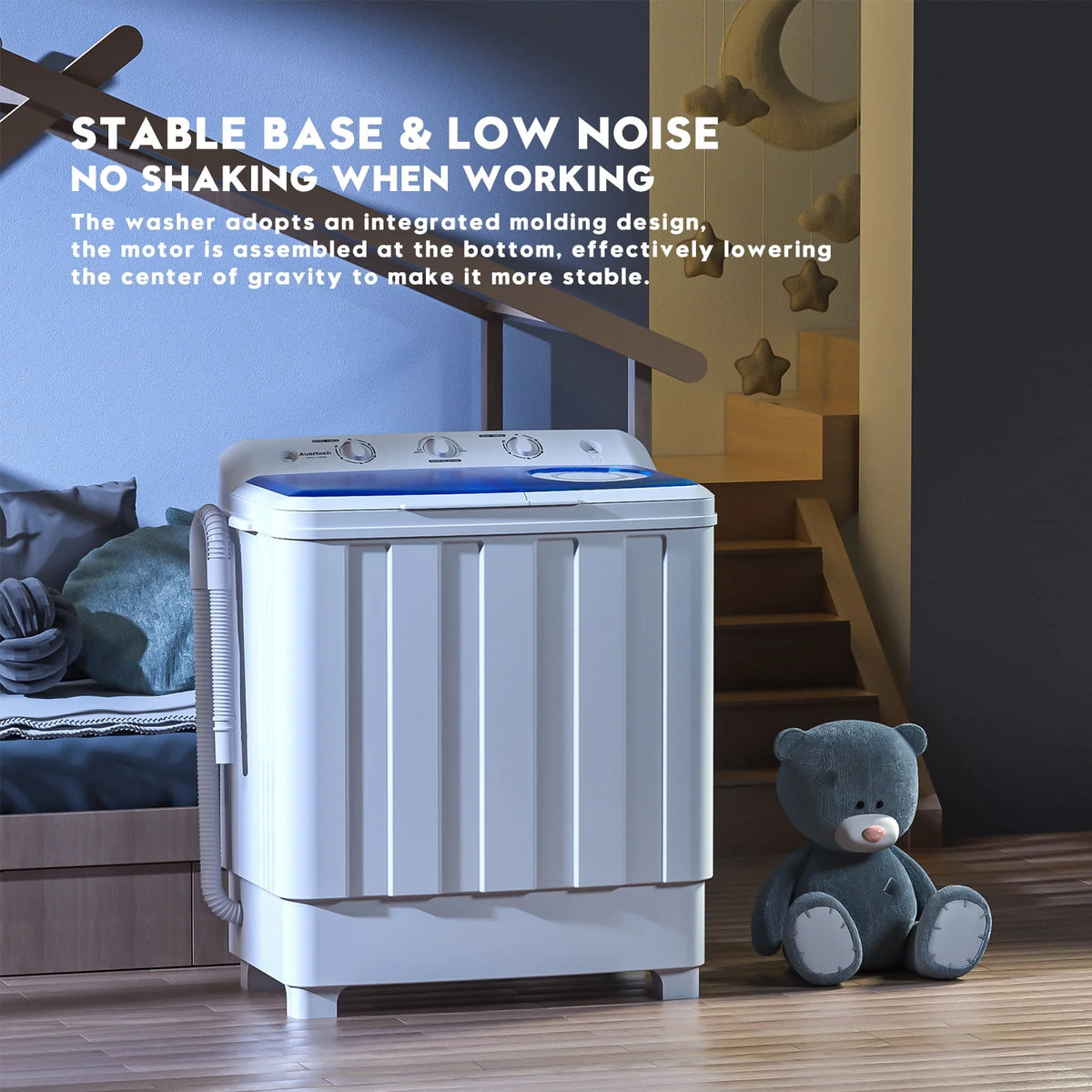 Portable 28lbs Twin Tub Compact Semi-Automatic Washer Spinner Combo A4395