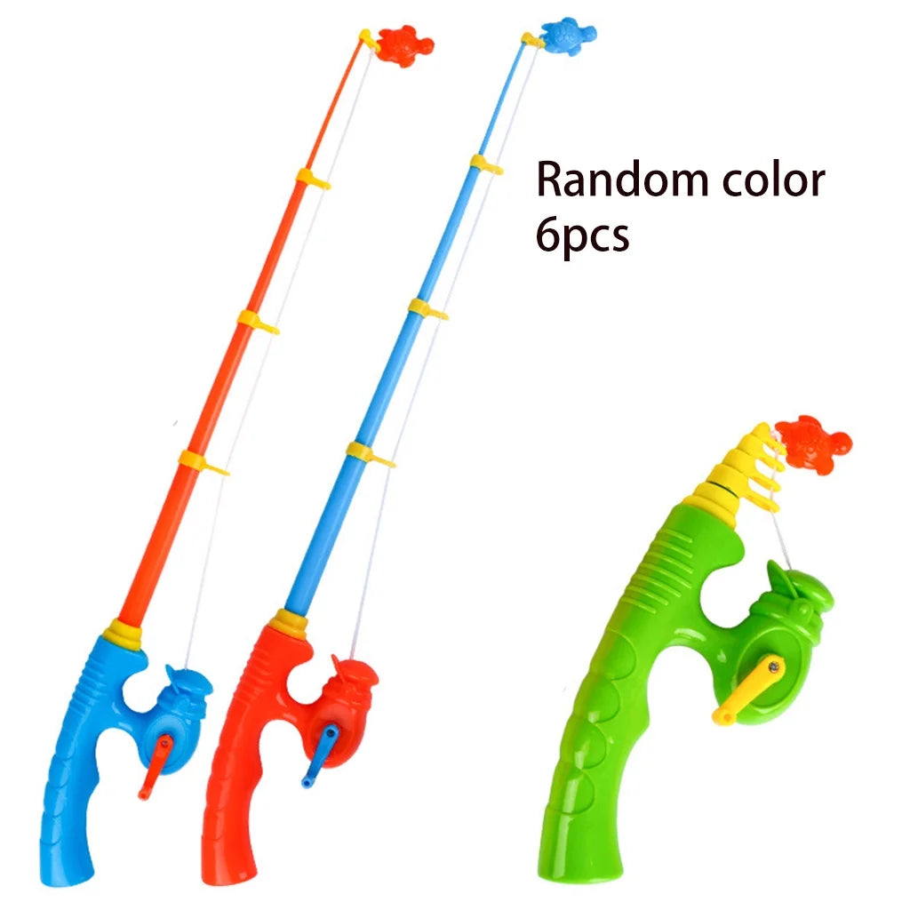 6 Pieces Kids Fishing Rod Toy Magnetic Fishing Game V18819