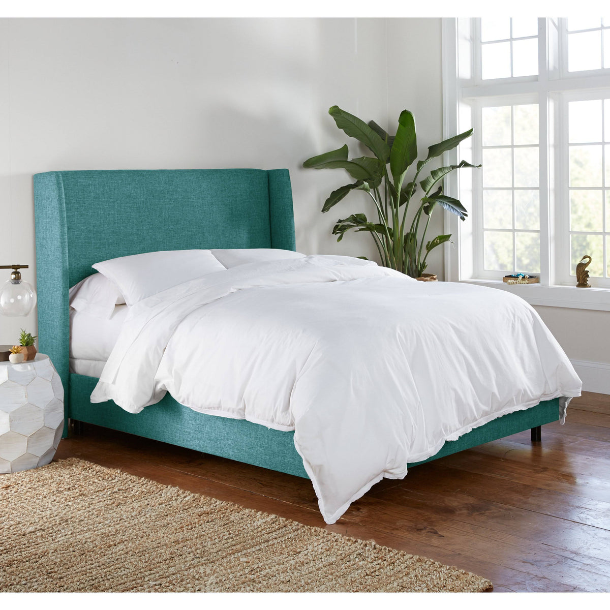 Twin Blue Square Bed H430