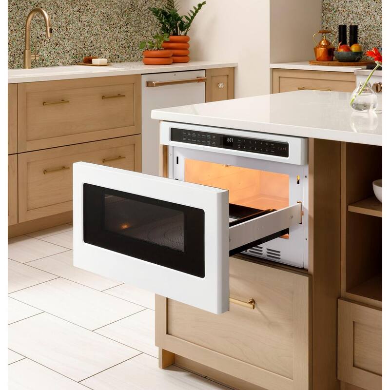 Built-In Microwave Drawer in Matte White with Sensor Cooking V9912