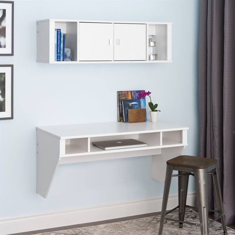 Wall Mounted Floating Desk in White D397