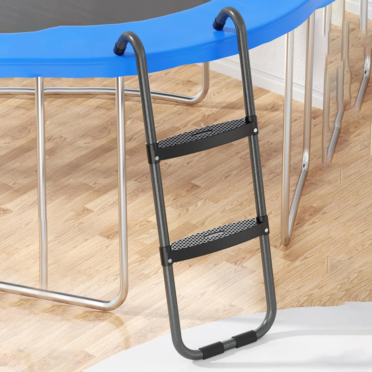 Trampoline Ladder Wide Step 2 Step High Strength Steel Climbing Ladder I63115