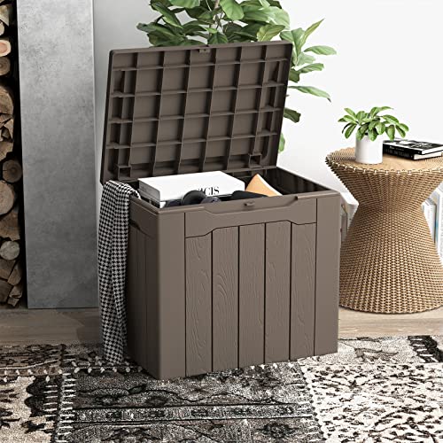 70 Gallon Water-Resistant Plastic Storage Bench R4302