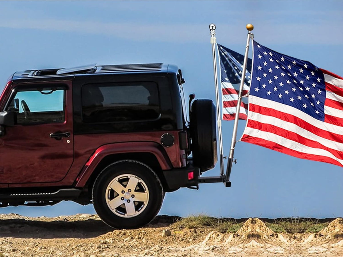 Trailer Hitch Mount Flag Pole Holder with Bolts W7505