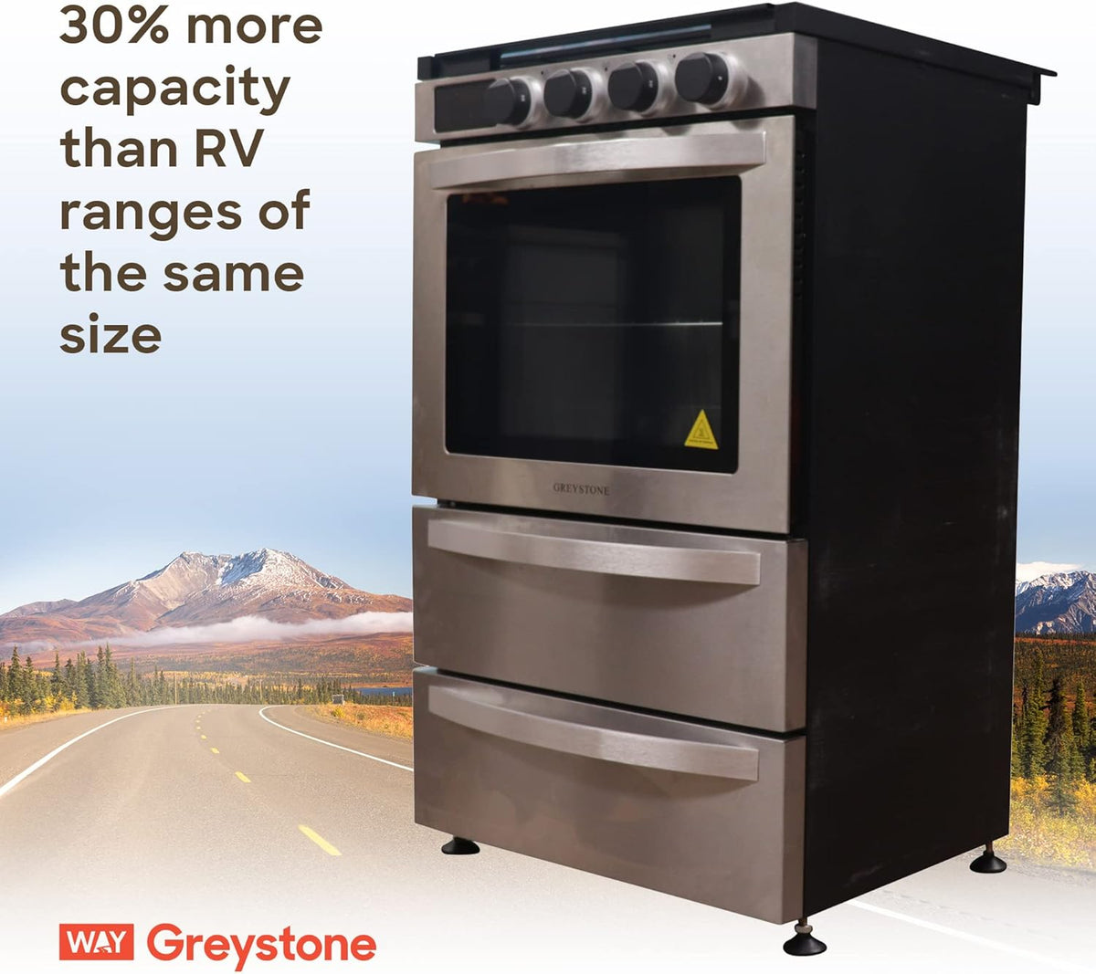 21 Inch Freestanding RV Gas Range Stove and Oven Combo 3 Burners Stainless Steel D559866