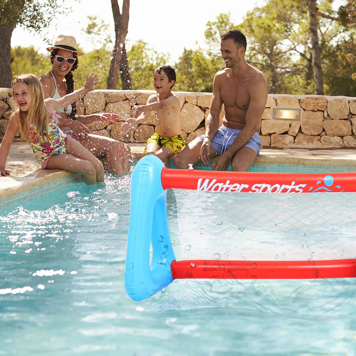 Inflatable Pool Volleyball Game Set with Volleyballs O524733
