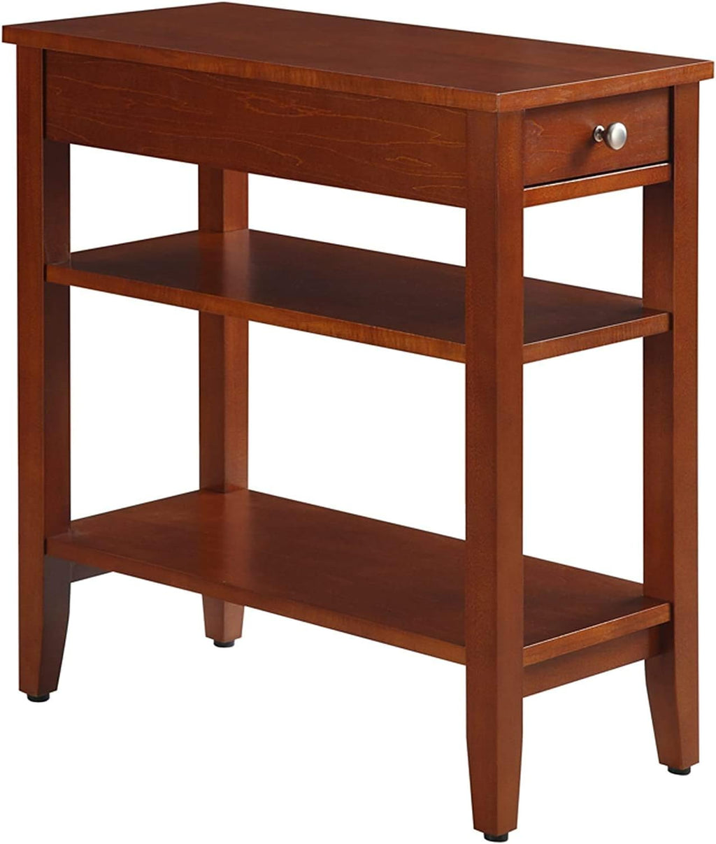 Black 1 Drawer End Table with Shelves P37795