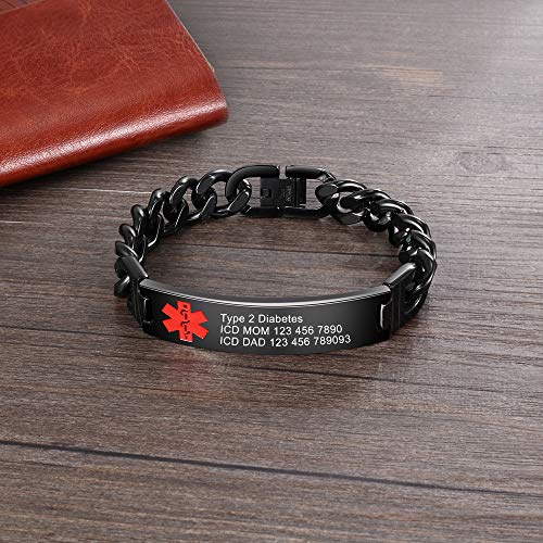 Stainless Steel Medical Alert Bracelets Q811