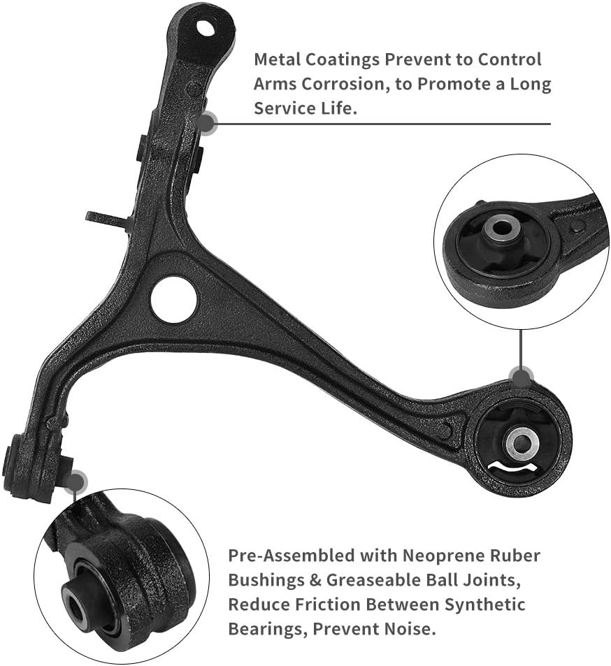 4 Piece Front Lower Control Arms Kit with Ball Joint Assembly Q12278