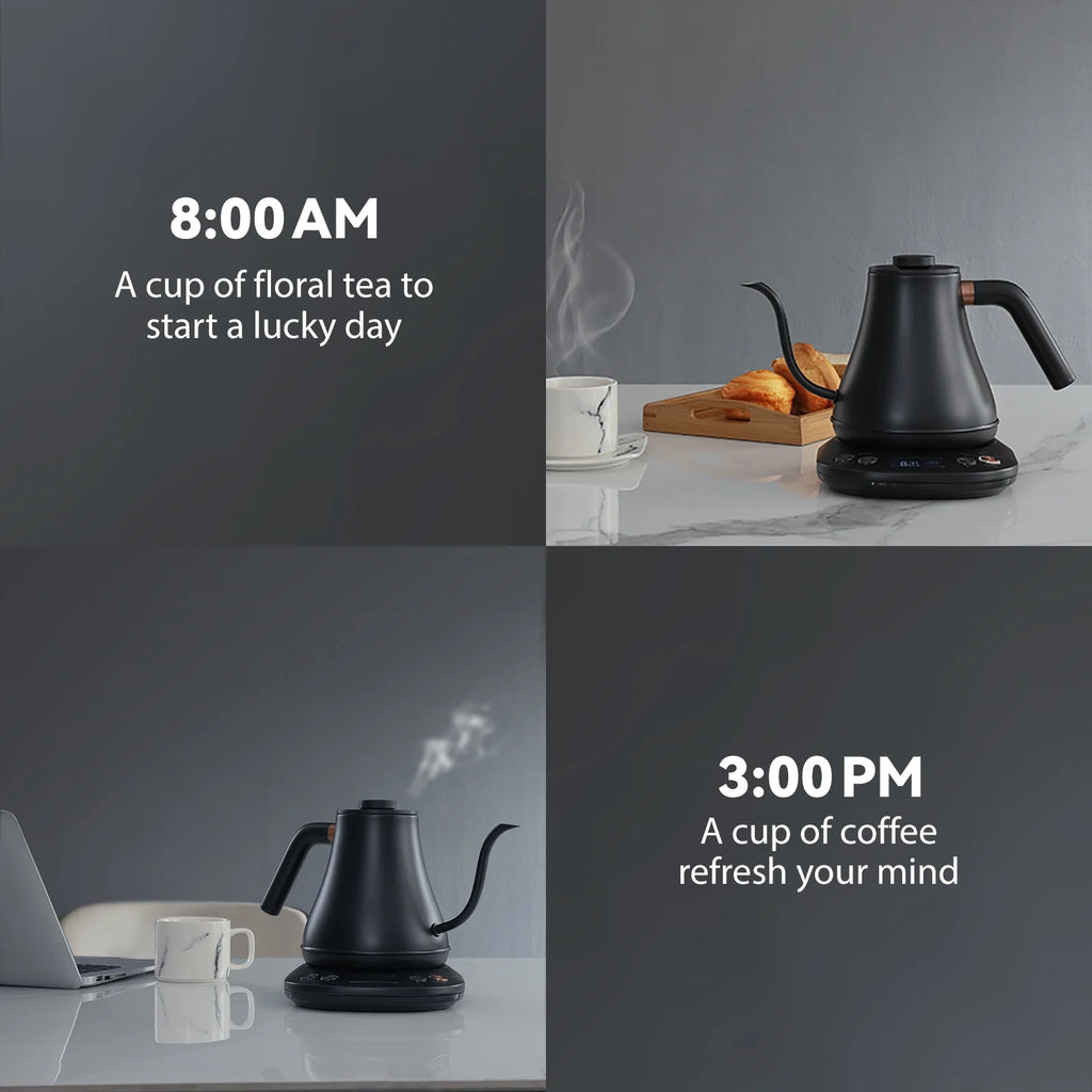 Electric Gooseneck Kettle 0.8L 1200W Matt Black O248