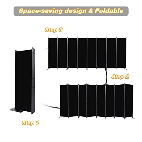 Black 4 Panel Folding Room Divider I15568