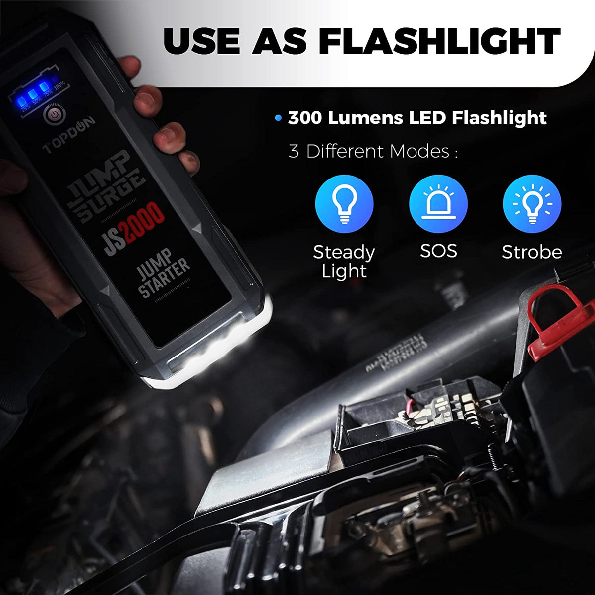 12V 2000A Peak Car Battery Charger Jump Starter R464