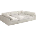 Velvet Down Filled Modular Sectional Sofa in Cream L89047