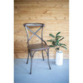 Rustic Iron Cross Back Dining Chair - Case of 2 E385706