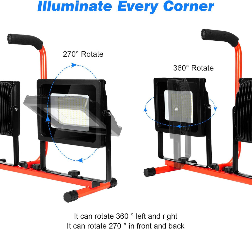 20000 Lumen LED Work Light With Stand 200W 5000K IP65 (2 pack) B6871